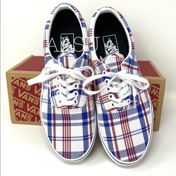 VANS ERA Plaid White Canvas Casual Skate Women’s Sneakers Size 6 VN0A4BV4VXW - Picture 4 of 15